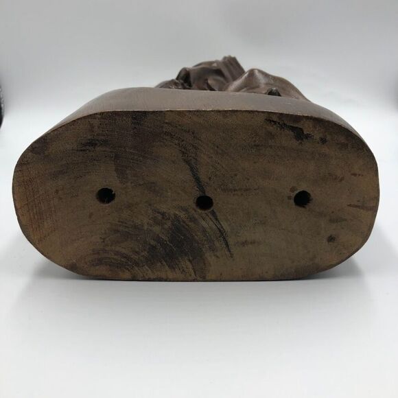 Vintage MCM Hand Carved Wood Sculpture Bust Art Holy Family Jesus Mary Joseph - Picture 9 of 14